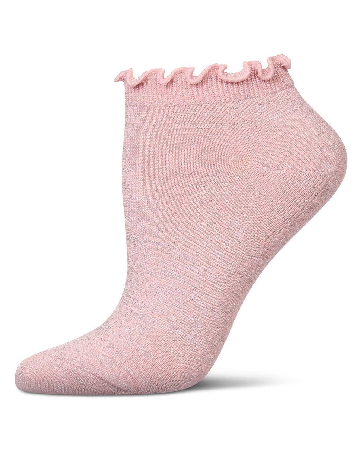 Women&#39;s Lurex Bamboo Shortie Socks, PINK, hi-res image number 0