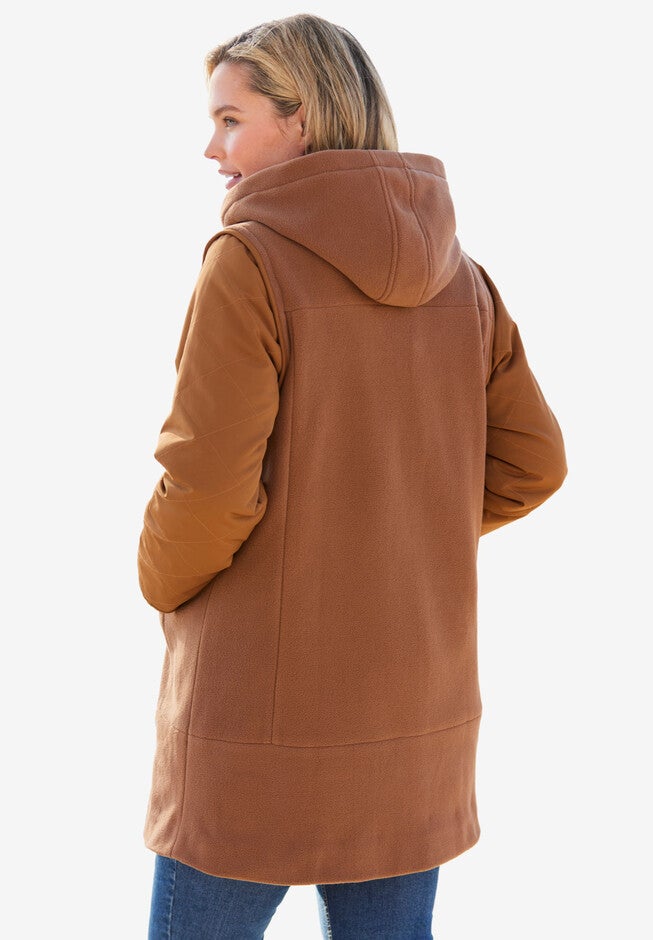 2-in-1 Fleece Jacket With Removable Sleeves, , on-hover image number null