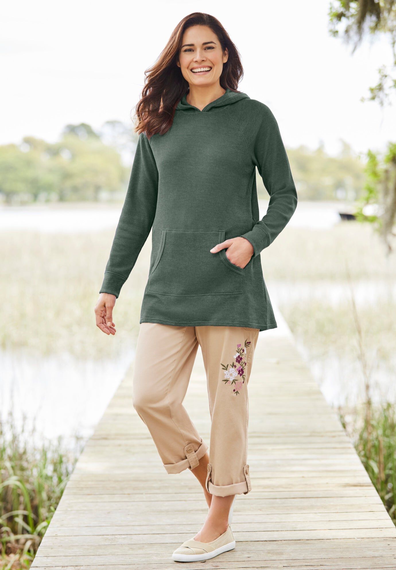 Waffle-Thermal Hoodie, PINE, hi-res image number 0