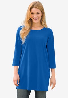 Perfect Three-Quarter-Sleeve Scoopneck Tunic