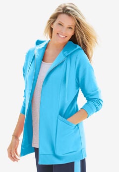 Zip Front Tunic Hoodie Jacket