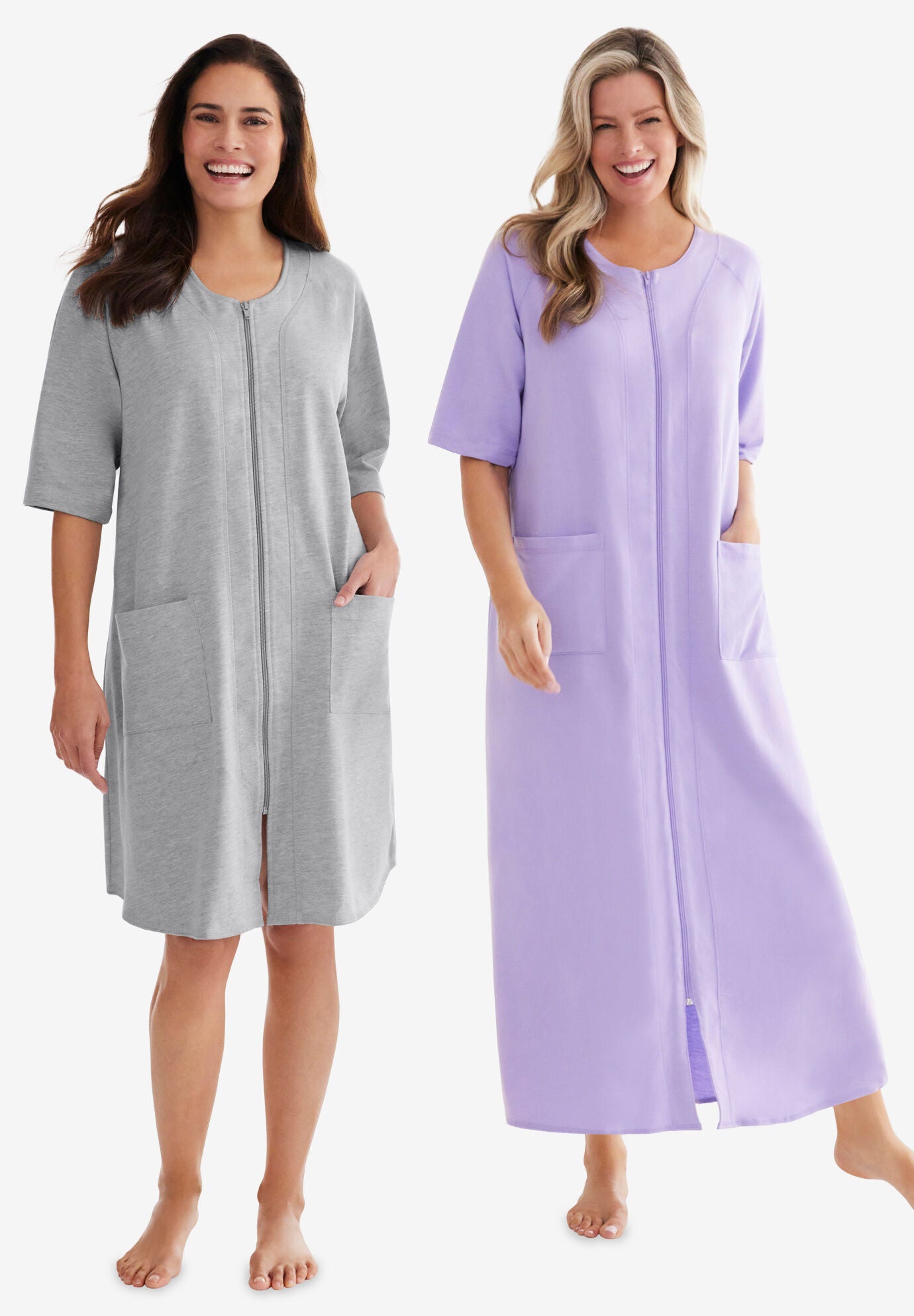 Ladies zip front robes on sale