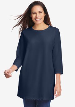 Perfect Three-Quarter Sleeve Crewneck Tunic