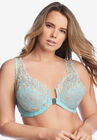 Embroidered Front-Close Underwire Bra , PALE OCEAN SPARKLING CHAMPAGNE, hi-res image number 0