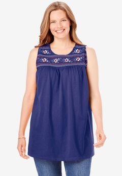 Embroidered Crewneck Tank