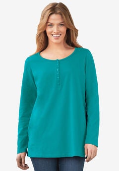 Perfect Long-Sleeve Henley Tee