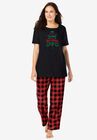 Graphic Tee PJ Set , RED BUFFALO PLAID, hi-res image number null