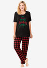 Graphic Tee PJ Set , RED BUFFALO PLAID, hi-res image number null