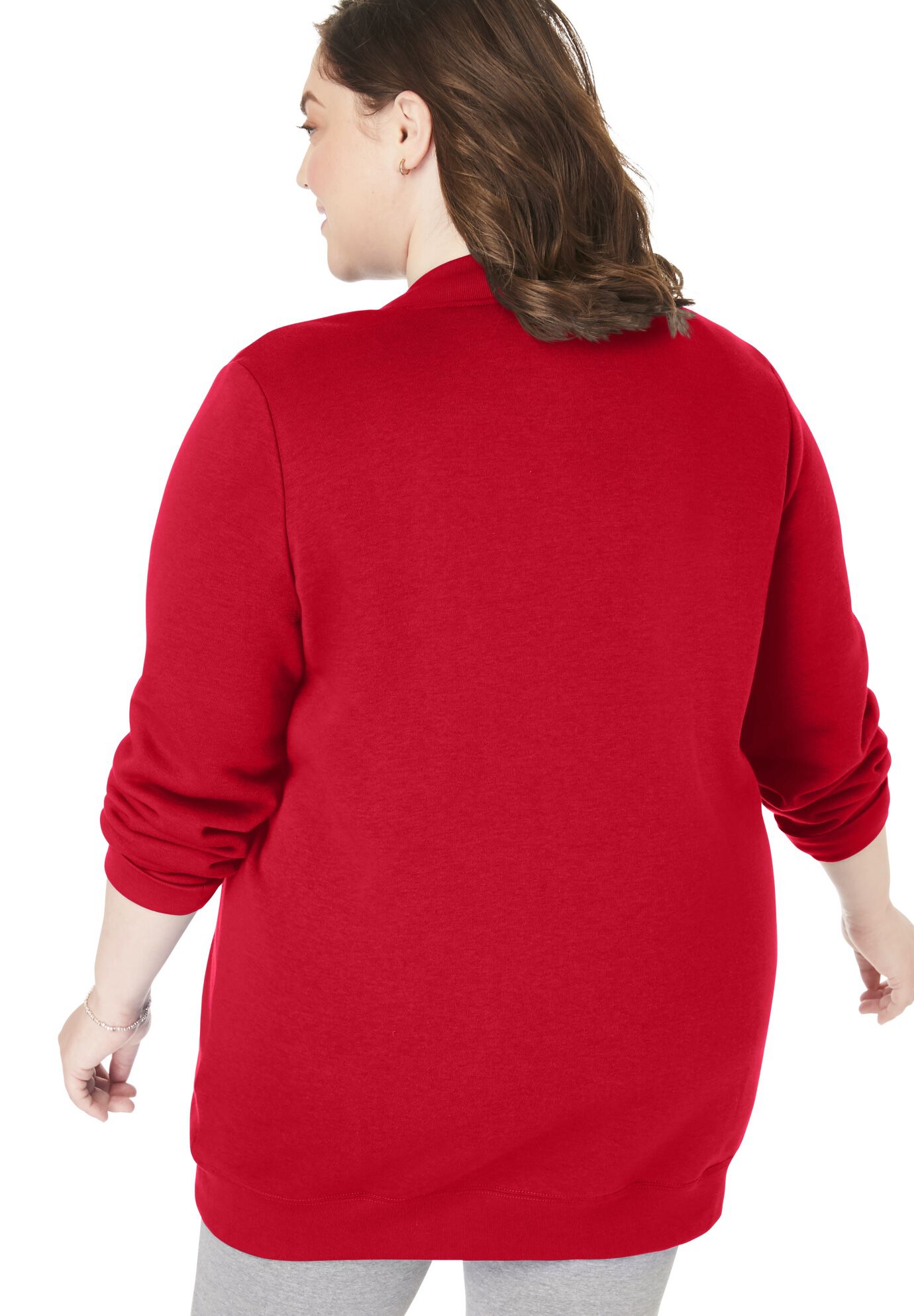 Fleece Baseball Jacket, CLASSIC RED, on-hover image number 1