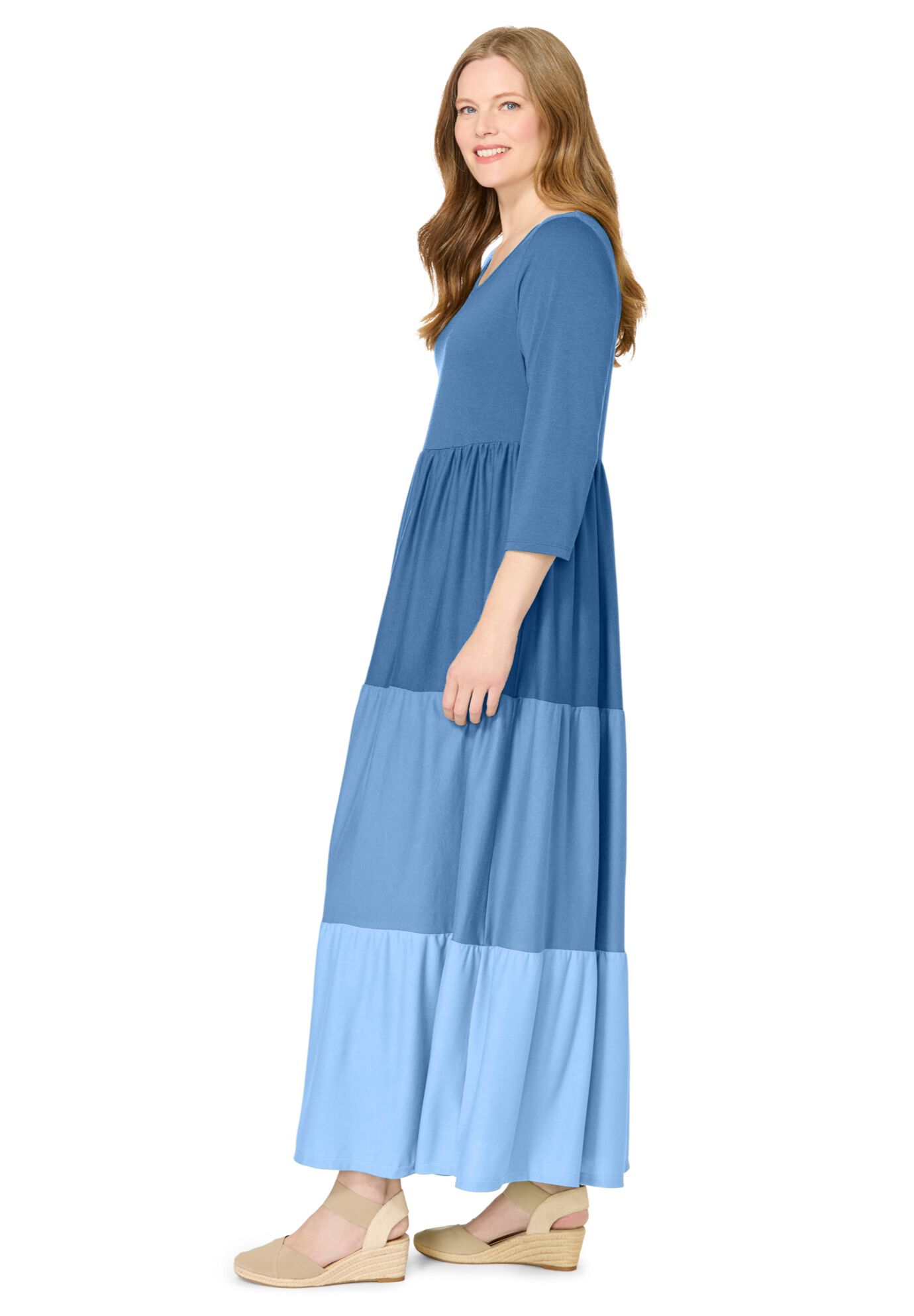 Colorblock Tiered Dress, BLUE COAST COLORBLOCK, alternate image number 2