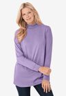 Perfect Long-Sleeve Mockneck Tee, SOFT IRIS, hi-res image number null