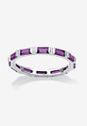 Sterling Silver Simulated Birthstone Eternity Ring, FEBRUARY, hi-res image number null