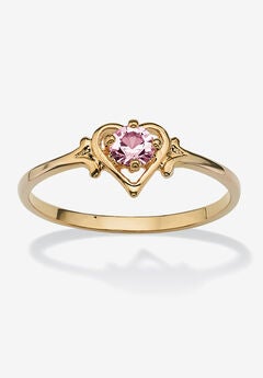 Yellow Gold-Plated Simulated Birthstone Ring