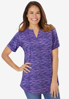 Short-Sleeve Notch-Neck Tee