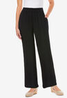Wide-Leg Gauze Pant, BLACK, hi-res image number null