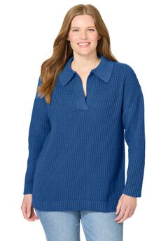 Waffle Polo Sweater
