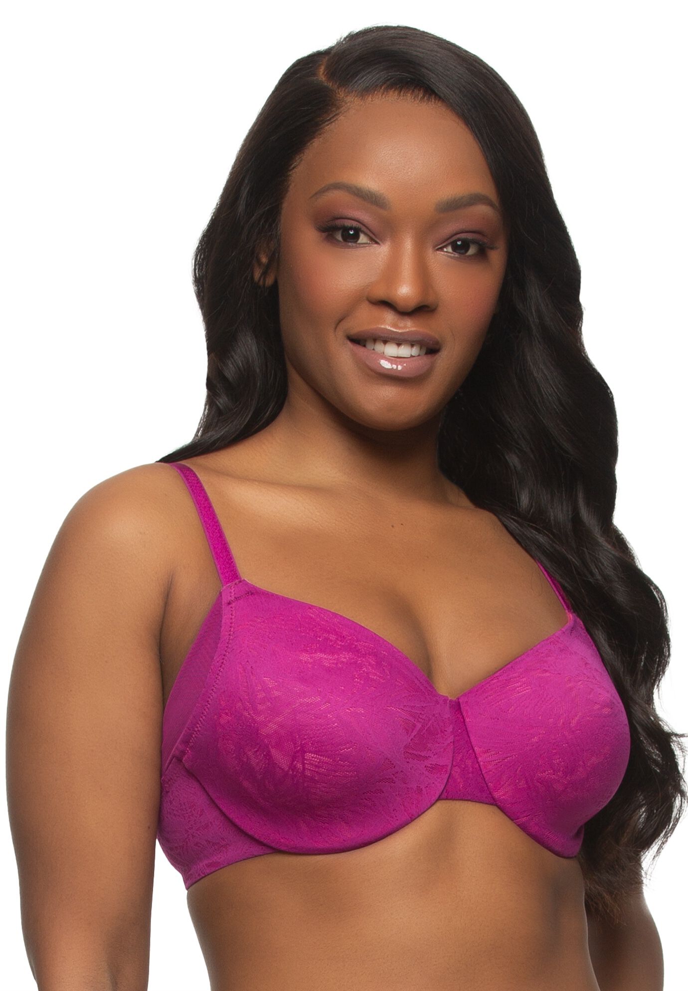 Jessamine Unlined Side Smoothing Minimizer Bra, WILD ASTER ROSE, hi-res image number 0