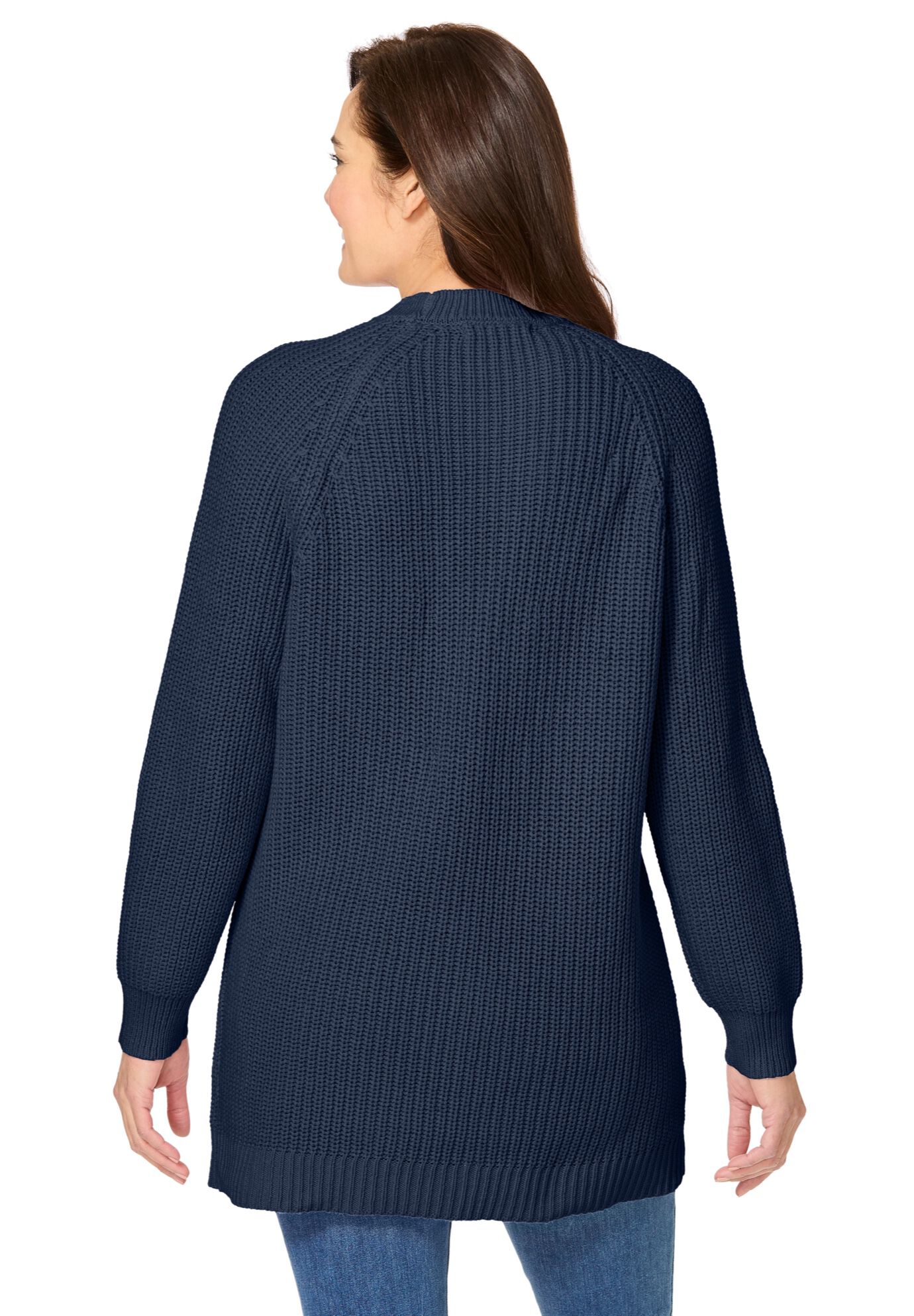 Shaker Crewneck Pullover Sweater, NAVY, alternate image number 4