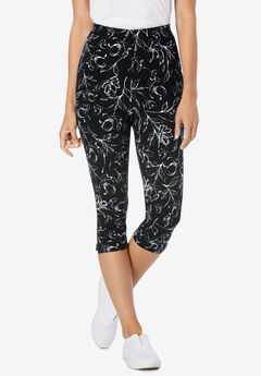 Stretch Cotton Printed Capri Legging