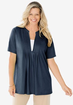 7-Day Layer-Look Elbow-Sleeve Tee