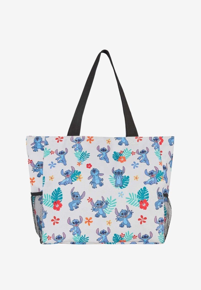 Disney Stitch Tote Bag Beach Travel Mesh Water Bottle Pockets Zippered, , on-hover image number 1