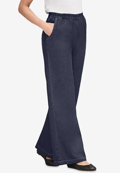 Perfect Elastic Waist Wide-Leg Denim Jean
