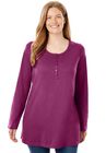 Perfect Long-Sleeve Henley Tee, , alternate image number null