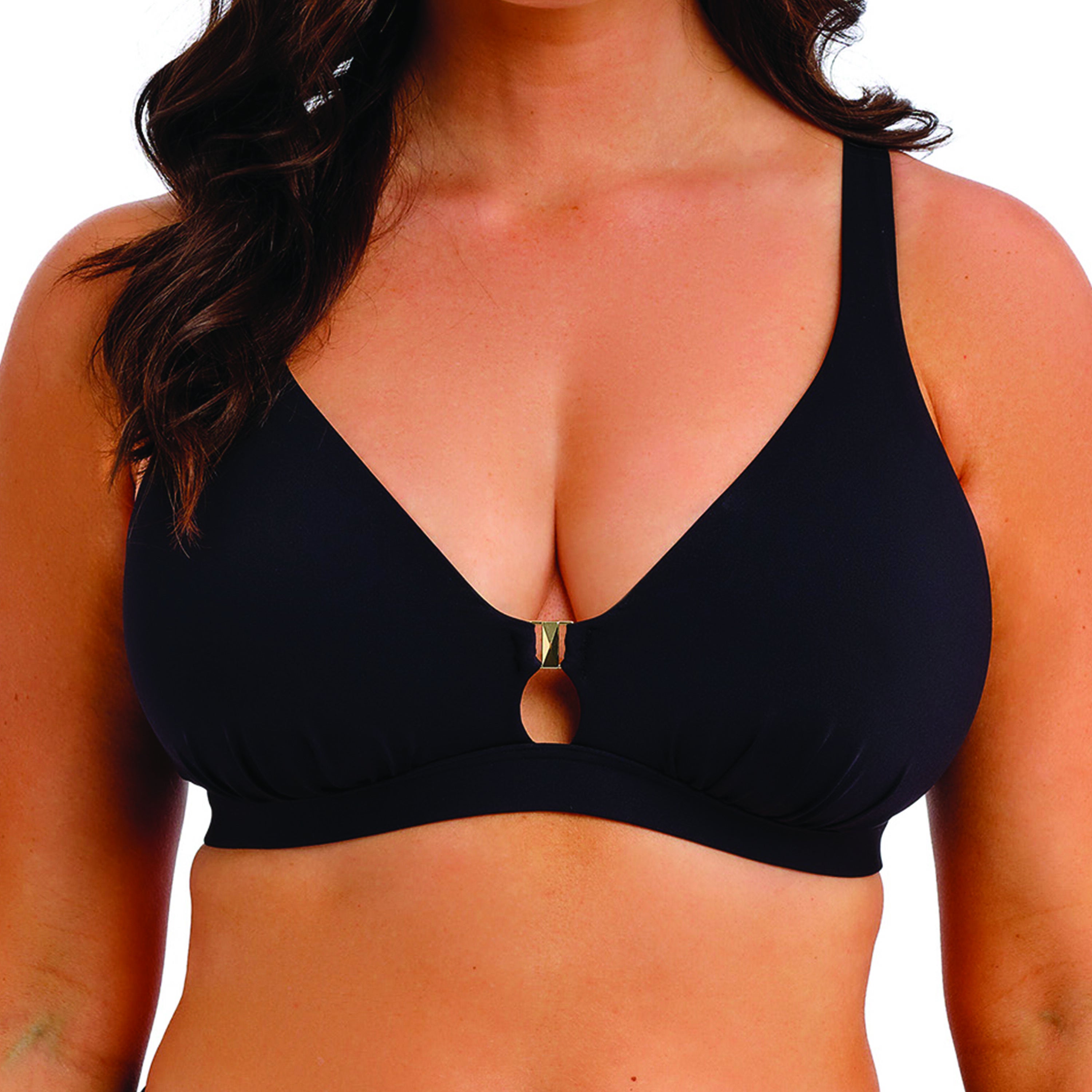 MERISSA NON WIRED TRIANGLE BIKINI TOP, BLACK, hi-res image number 0