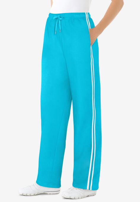 Better Fleece Side Stripe Sweatpant, PRETTY TURQUOISE WHITE, hi-res image number null