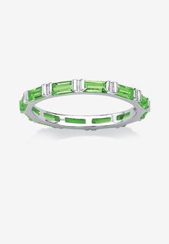 Sterling Silver Simulated Birthstone Eternity Ring