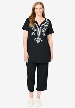 Printed Tunic and Capri Set