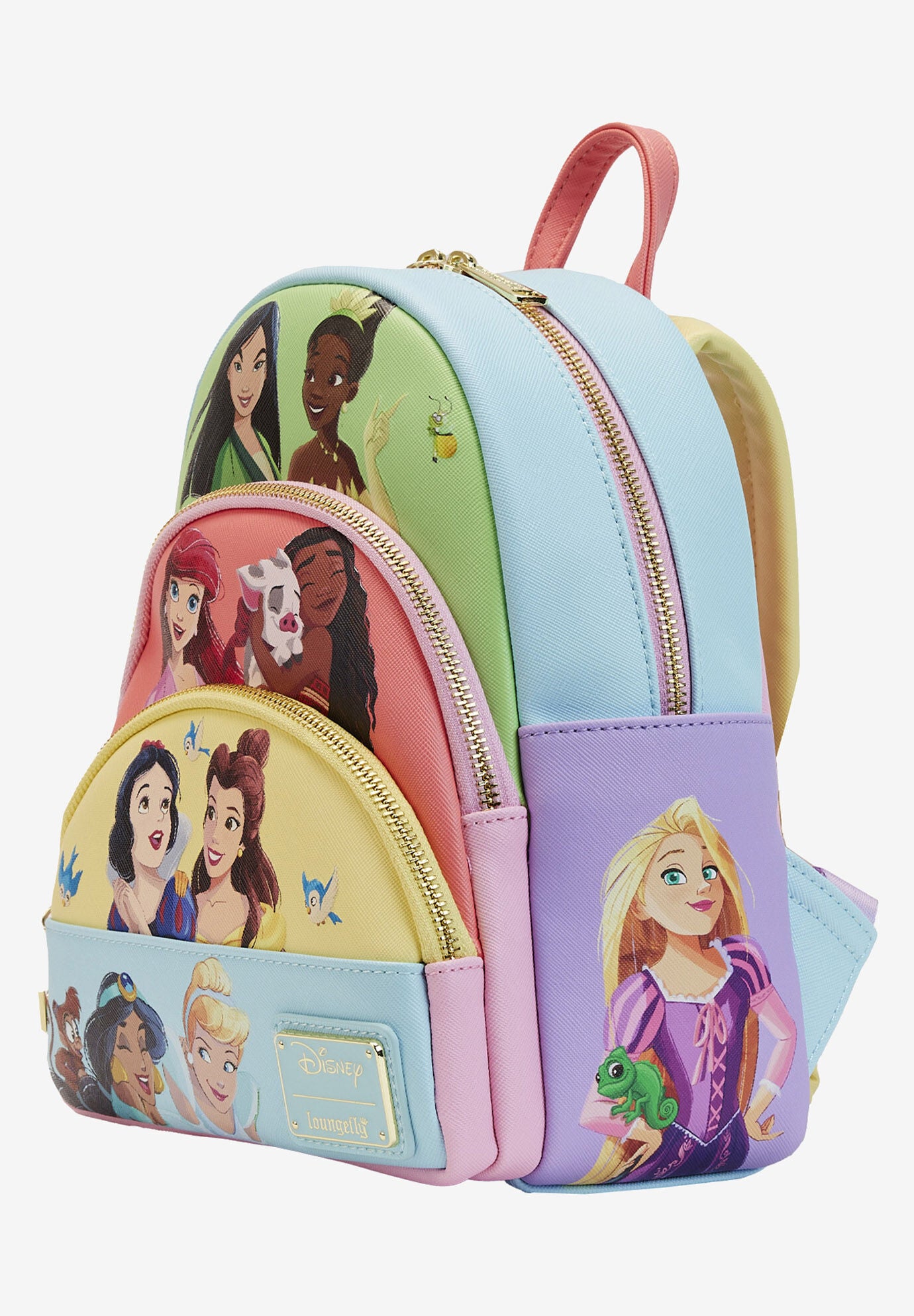 Loungefly X Disney Princesses Mini Backpack Handbag Triple Pocket, , alternate image number 2
