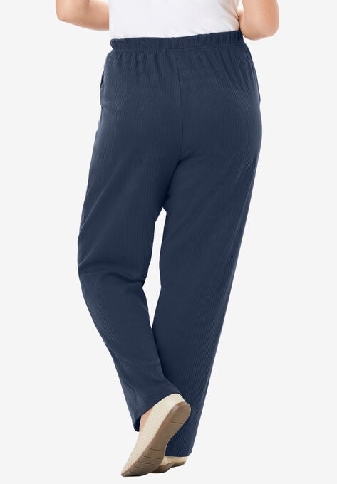 7-Day Knit Ribbed Straight Leg Pant, , on-hover image number null
