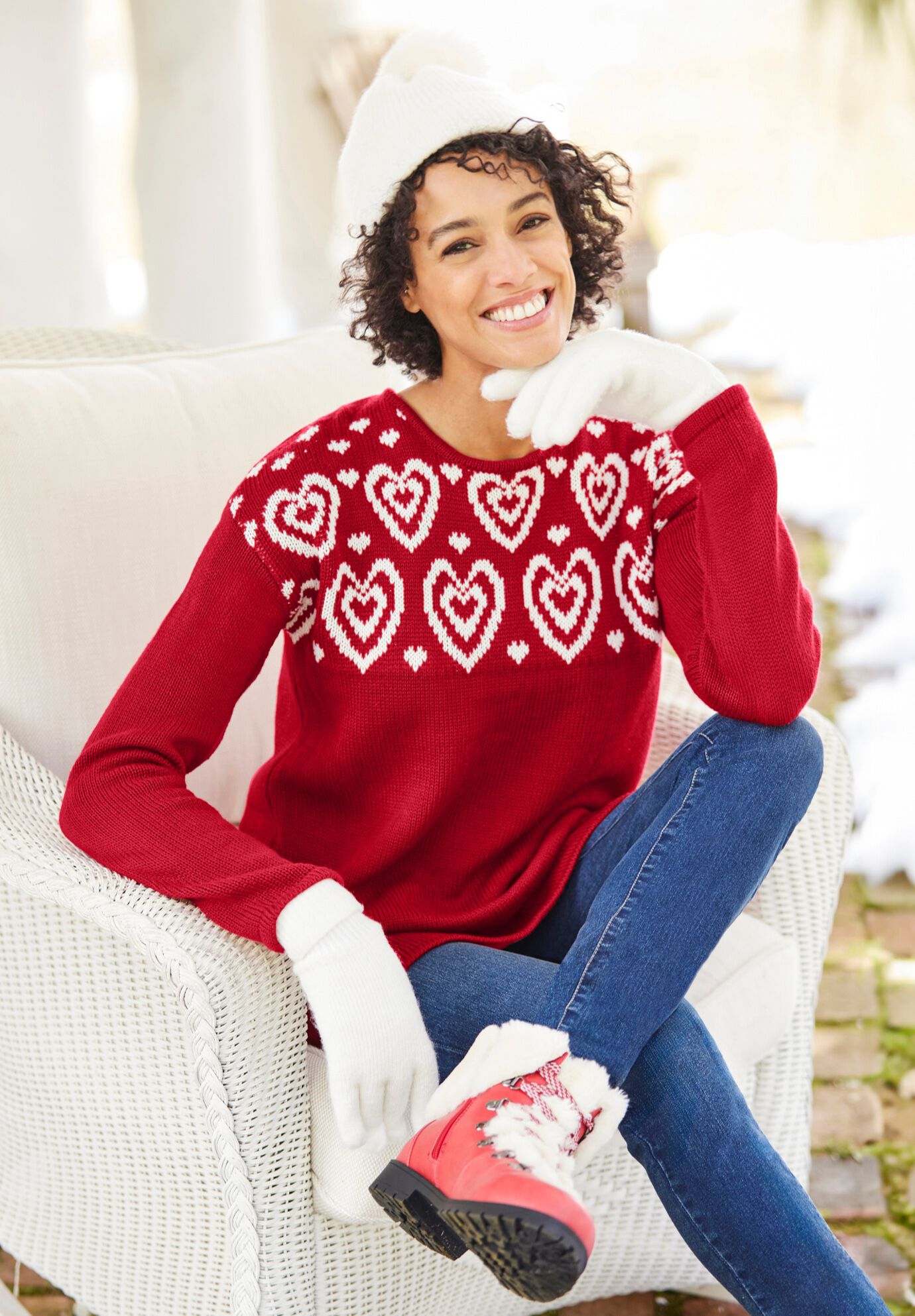 Woman within christmas sweaters online