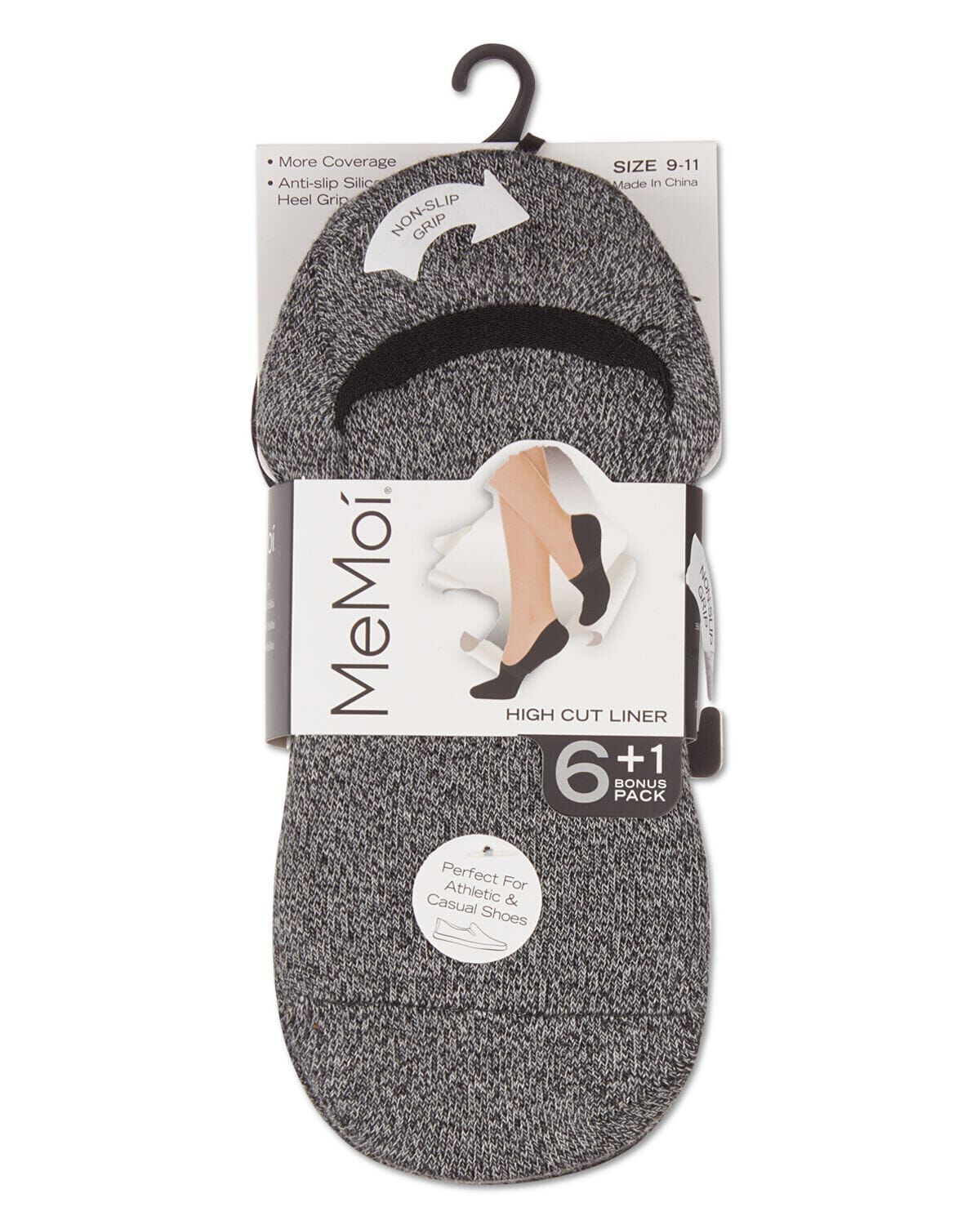 High-Cut Cotton Blend Sneaker Liner 7 Pack, BLACK MARLED, alternate image number 4