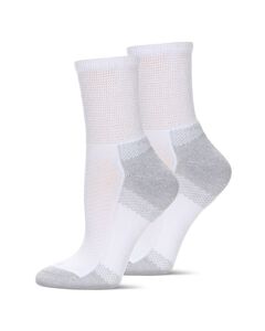 2 Pair Pack Unisex Diabetic Half Cushion Quarter Socks