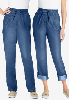 Plus Size Cotton Pants With Pockets