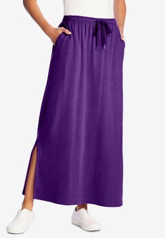 Sport Knit Side-Slit Skirt