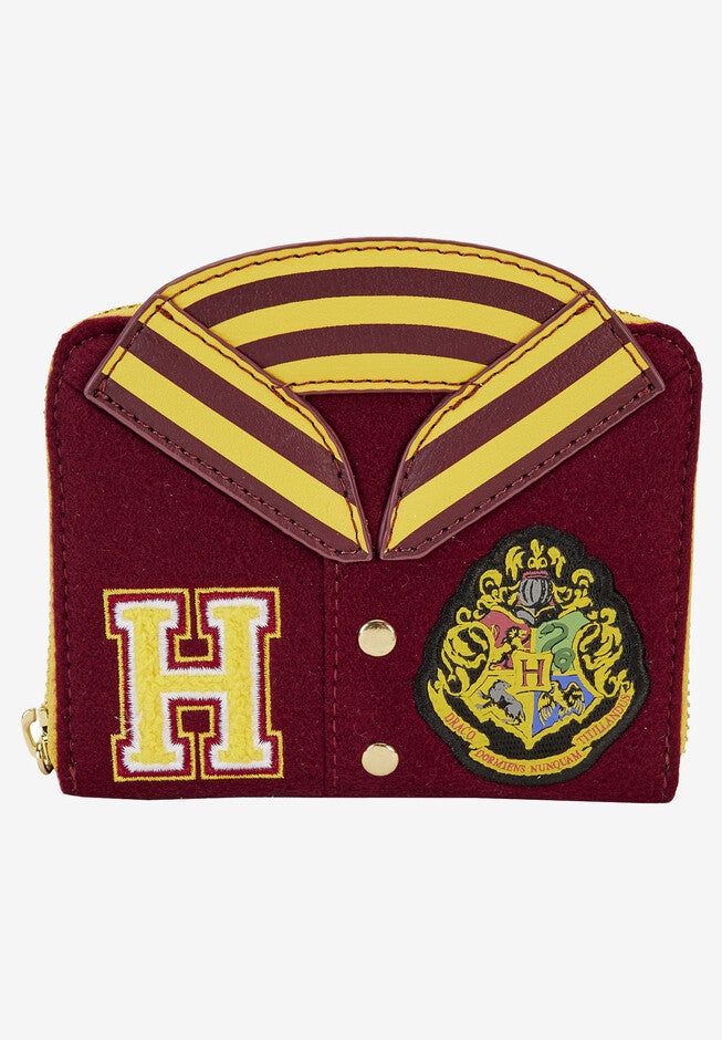 Loungefly X Harry Potter Wallet Zip Around Hogwarts Varsity Jacket, RED, hi-res image number 0