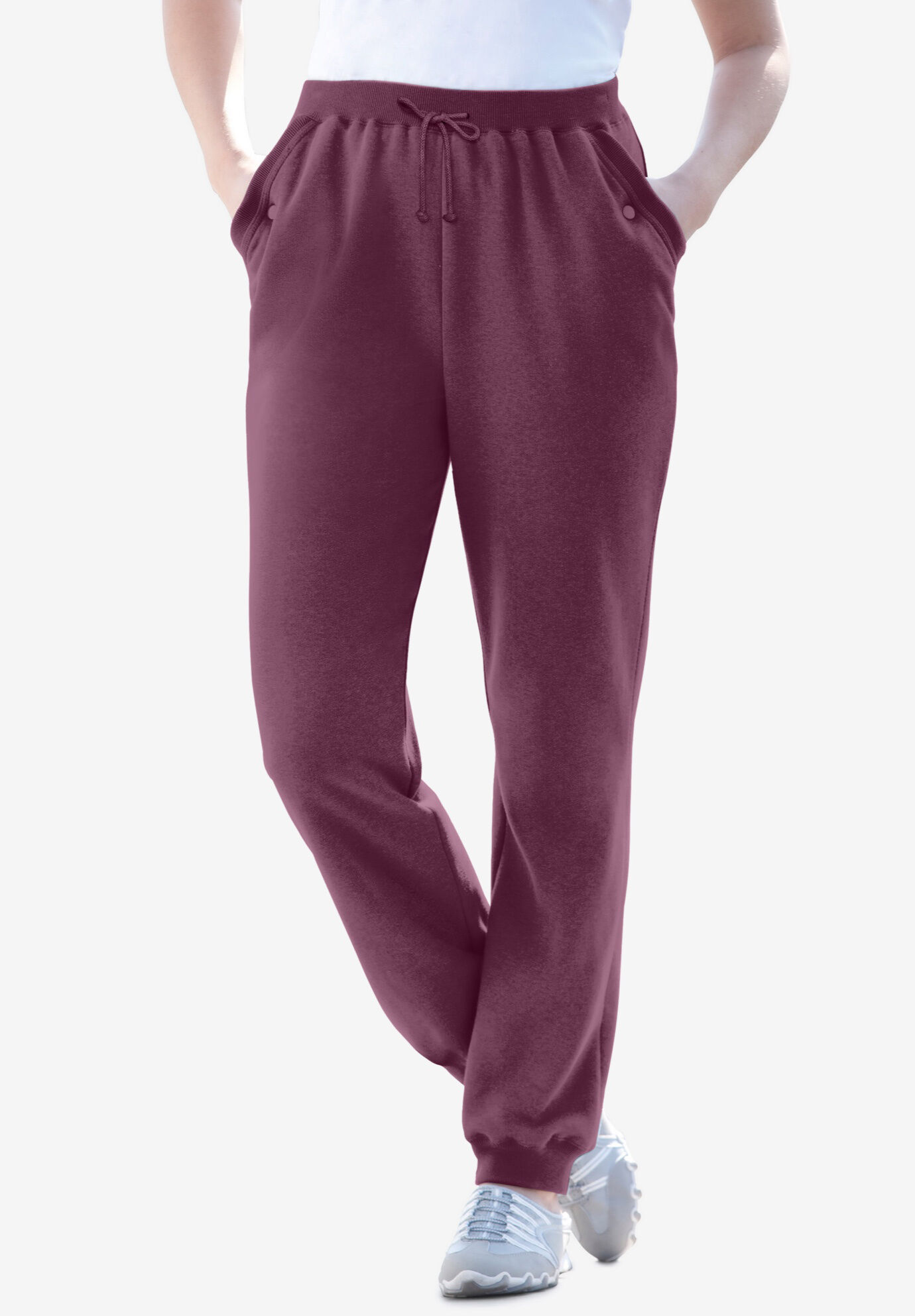 Woman Within Womens Plus Size Ribbed Jogger Pajama Pants 