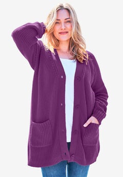 Purple Plus Size Cardigans