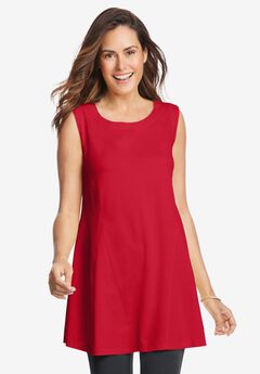 Sleeveless Fit-And-Flare Tunic Top