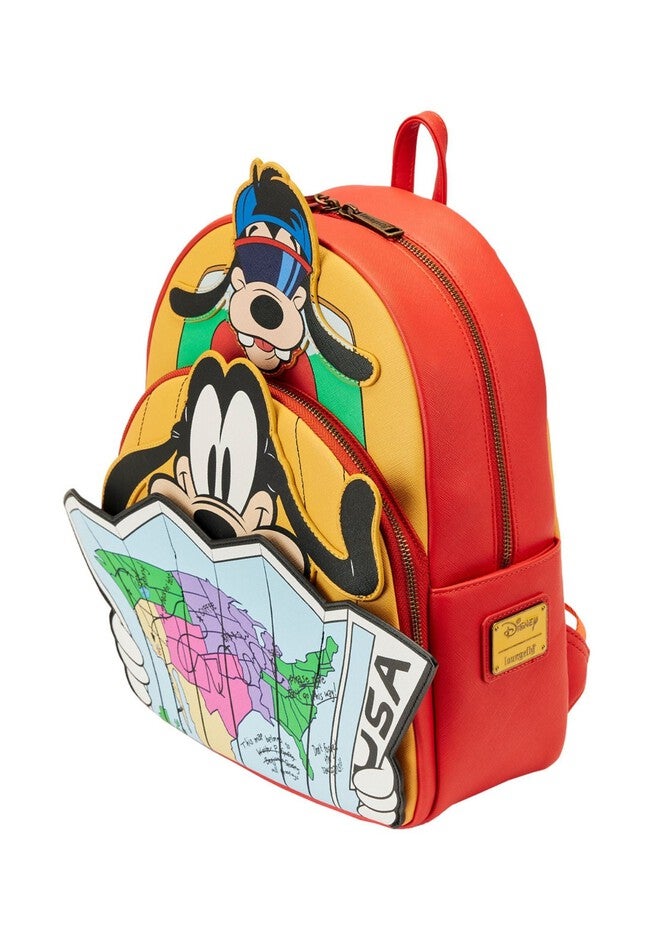Loungefly X Disney Goofy Movie Road Trip Backpack Red Yellow Max, RED, alternate image number 2