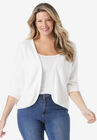 Rib Trim Cardigan Shrug, , alternate image number null