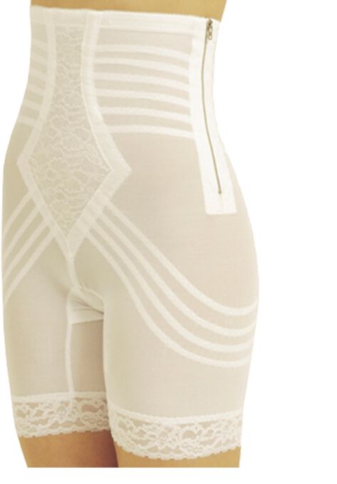 No Top Roll High Waist Long Leg with Zipper, WHITE, hi-res image number null