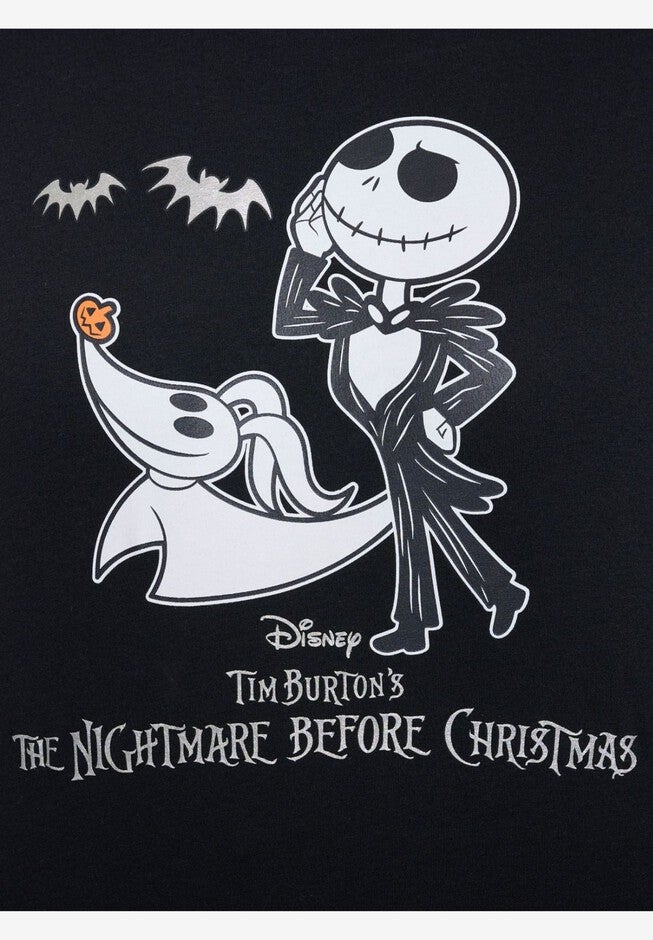 Women's Disney Nightmare Before Christmas Jack Skellington & Zero T-Shirt Black, BLACK, alternate image number 3