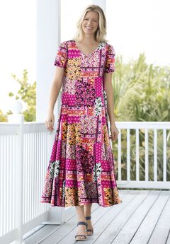 Short-Sleeve Crinkle Dress