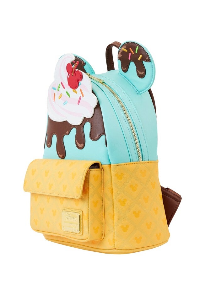 Loungefly x Disney Mickey And Minnie Sweets Ice Cream Mini Backpack, BLACK, alternate image number 2
