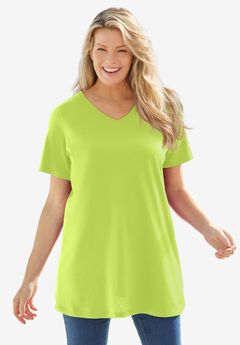 Perfect Short-Sleeve V-Neck Tunic
