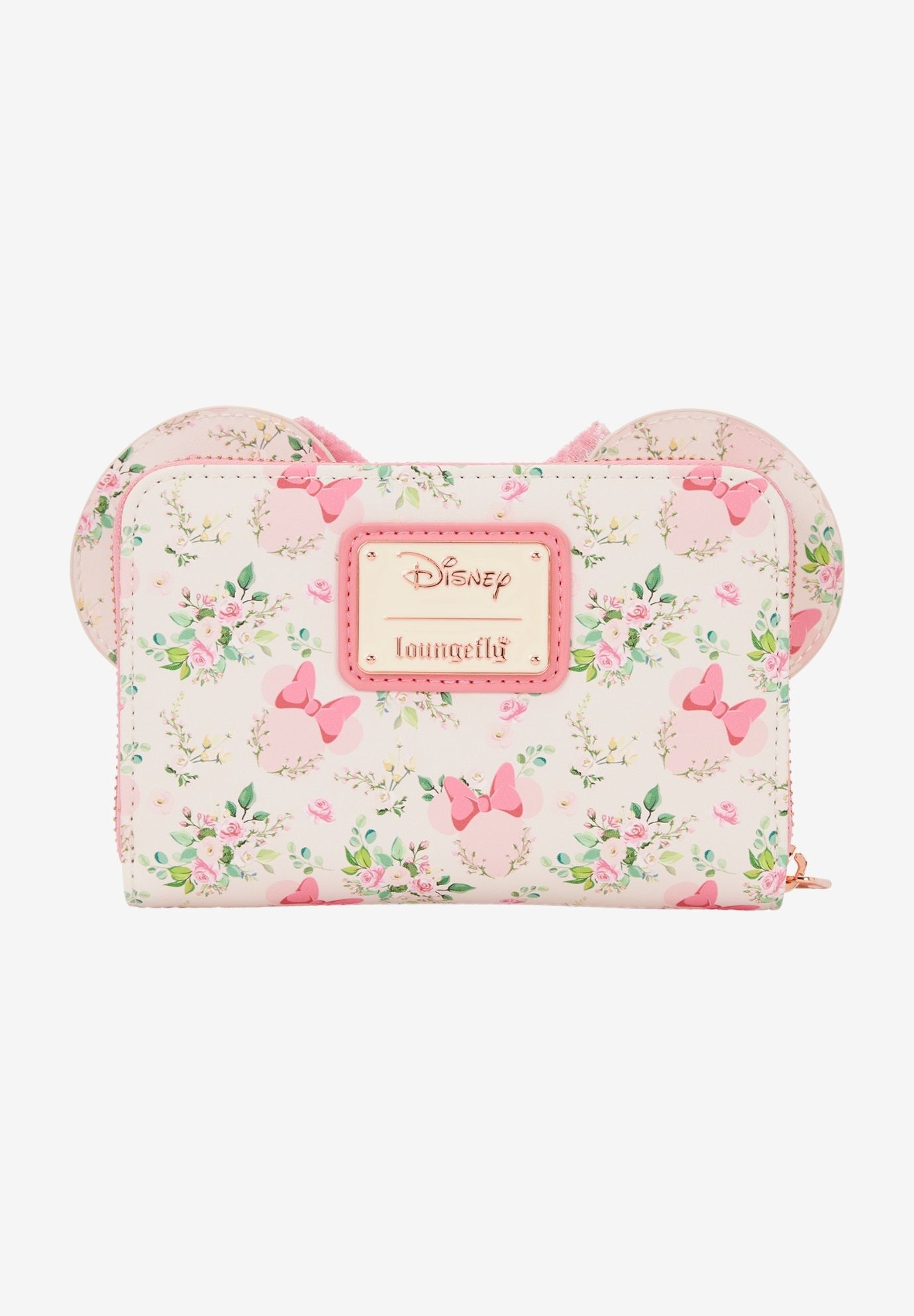 Loungefly x Disney Minnie Mouse Floral Zip Around Wallet, WHITE, on-hover image number 1